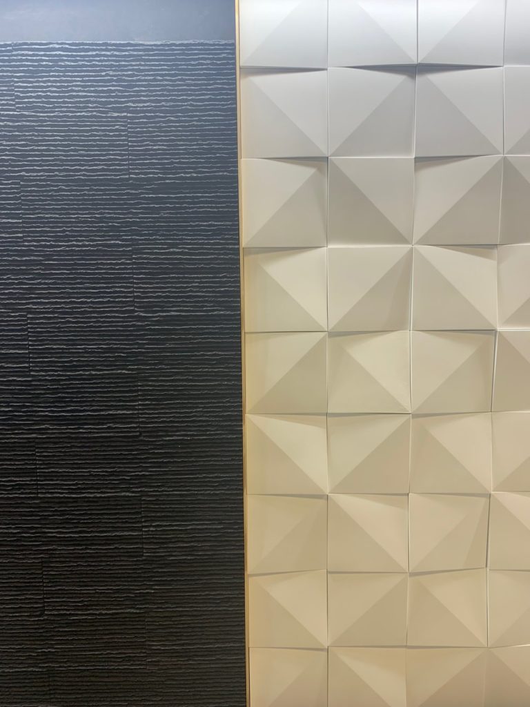 two tone ceramic tile wall design