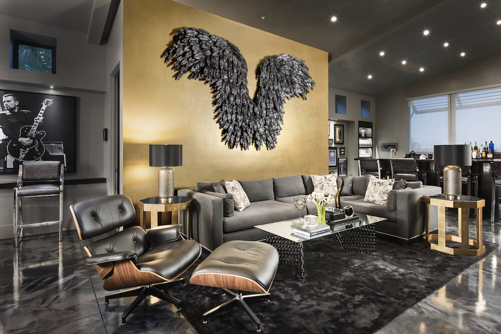 Modern black living room